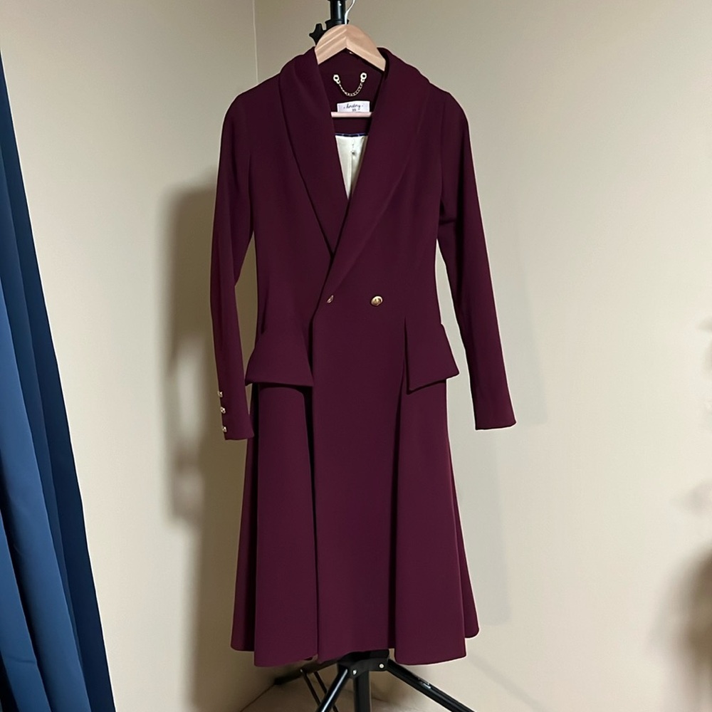 Herstory Burgundy Dress Coat